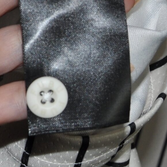 FUBU 05 Black & White Striped Baseball Jersey Short Sleeve Top 4XT - Picture 9 of 9